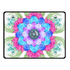 Lotus Flower Bird Metatron s Cube Double Sided Fleece Blanket (small)  by Pakrebo