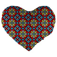 Ml 162 Large 19  Premium Flano Heart Shape Cushions by ArtworkByPatrick