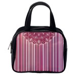 Cranberry Striped Mandala - Classic Handbag (Two Sides) Back