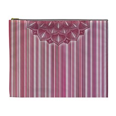 Cranberry Striped Mandala - Cosmetic Bag (xl) by WensdaiAmbrose