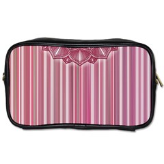 Cranberry Striped Mandala - Toiletries Bag (two Sides) by WensdaiAmbrose