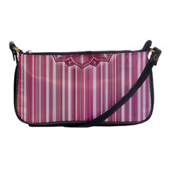 Cranberry Striped Mandala - Shoulder Clutch Bag by WensdaiAmbrose