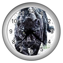 Panther Wall Clock (silver) by kot737