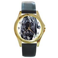 Panther Round Gold Metal Watch