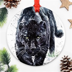 Panther Round Ornament (two Sides)