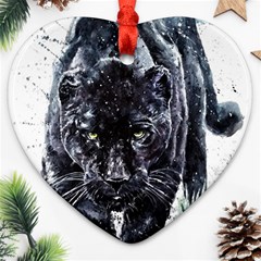 Panther Heart Ornament (two Sides) by kot737