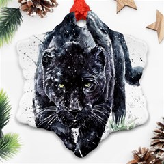 Panther Snowflake Ornament (two Sides) by kot737