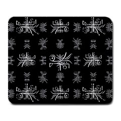 Black And White Ethnic Design Print Large Mousepads