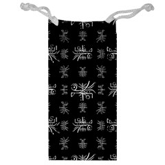 Black And White Ethnic Design Print Jewelry Bag