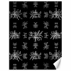 Black And White Ethnic Design Print Canvas 12  x 16 