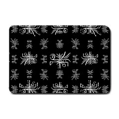 Black And White Ethnic Design Print Small Doormat 