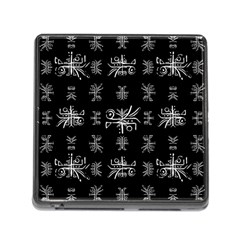 Black And White Ethnic Design Print Memory Card Reader (Square 5 Slot)