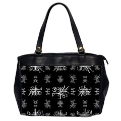 Black And White Ethnic Design Print Oversize Office Handbag (2 Sides) by dflcprintsclothing