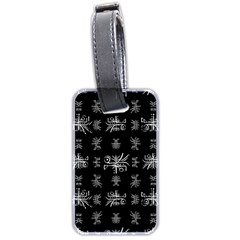 Black And White Ethnic Design Print Luggage Tags (Two Sides)