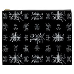 Black And White Ethnic Design Print Cosmetic Bag (XXXL)