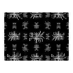 Black And White Ethnic Design Print Double Sided Flano Blanket (Mini) 