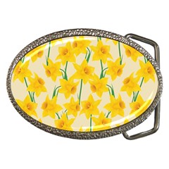 Yellow Daffodils Pattern Belt Buckles by Valentinaart