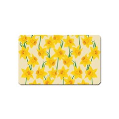 Yellow Daffodils Pattern Magnet (name Card) by Valentinaart