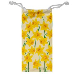 Yellow Daffodils Pattern Jewelry Bag by Valentinaart