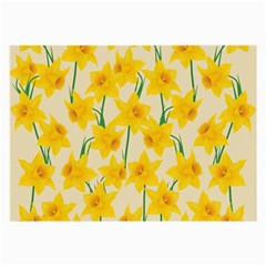 Yellow Daffodils Pattern Large Glasses Cloth (2-side) by Valentinaart