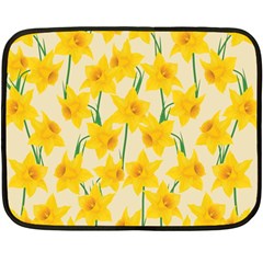 Yellow Daffodils Pattern Fleece Blanket (mini) by Valentinaart