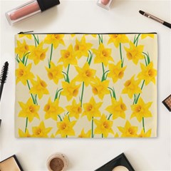 Yellow Daffodils Pattern Cosmetic Bag (xl) by Valentinaart