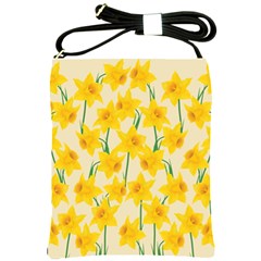 Yellow Daffodils Pattern Shoulder Sling Bag by Valentinaart