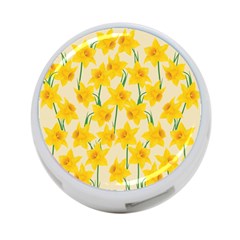 Yellow Daffodils Pattern 4-port Usb Hub (two Sides) by Valentinaart