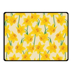 Yellow Daffodils Pattern Fleece Blanket (small) by Valentinaart