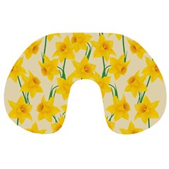 Yellow Daffodils Pattern Travel Neck Pillows by Valentinaart