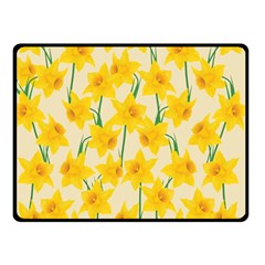 Yellow Daffodils Pattern Double Sided Fleece Blanket (small)  by Valentinaart