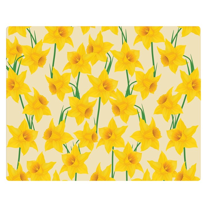 Yellow Daffodils Pattern Double Sided Flano Blanket (Medium) 