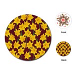 Yellow Daffodils Pattern Playing Cards (Round) Front