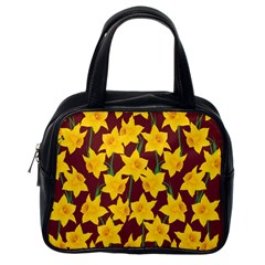 Yellow Daffodils Pattern Classic Handbag (one Side) by Valentinaart