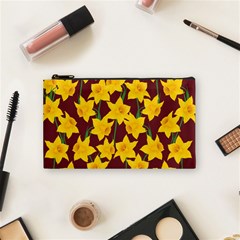 Yellow Daffodils Pattern Cosmetic Bag (small) by Valentinaart