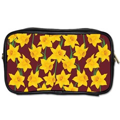 Yellow Daffodils Pattern Toiletries Bag (two Sides) by Valentinaart