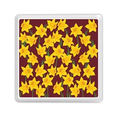 Yellow Daffodils Pattern Memory Card Reader (square) by Valentinaart