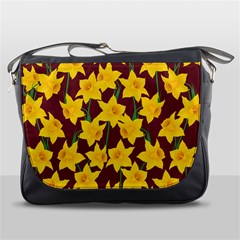 Yellow Daffodils Pattern Messenger Bag by Valentinaart