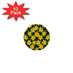 Yellow Daffodils Pattern 1  Mini Buttons (10 Pack)  by Valentinaart