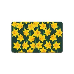 Yellow Daffodils Pattern Magnet (name Card) by Valentinaart