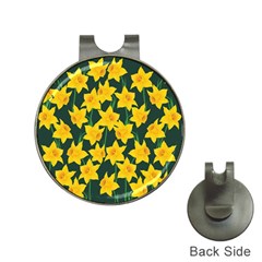 Yellow Daffodils Pattern Hat Clips With Golf Markers by Valentinaart