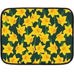 Yellow Daffodils Pattern Double Sided Fleece Blanket (mini)  by Valentinaart