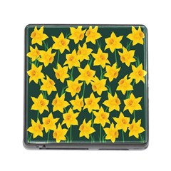 Yellow Daffodils Pattern Memory Card Reader (square 5 Slot) by Valentinaart