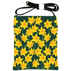 Yellow Daffodils Pattern Shoulder Sling Bag by Valentinaart