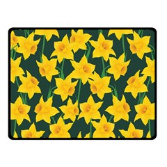 Yellow Daffodils Pattern Fleece Blanket (small) by Valentinaart