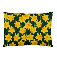 Yellow Daffodils Pattern Pillow Case (two Sides) by Valentinaart