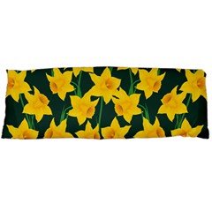 Yellow Daffodils Pattern Body Pillow Case (dakimakura) by Valentinaart