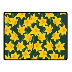 Yellow Daffodils Pattern Double Sided Fleece Blanket (small)  by Valentinaart