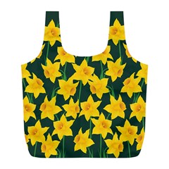 Yellow Daffodils Pattern Full Print Recycle Bag (l) by Valentinaart