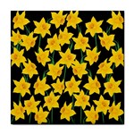 Yellow Daffodils Pattern Tile Coasters Front